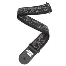 Ремень для гитары D'ADDARIO JOE SATRANI WOVEN GUITAR STRAP (Silver Sketches)